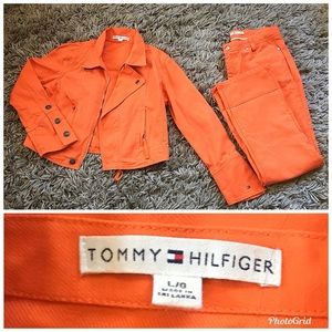 Tommy Hilfiger Women Orange pants jacket set